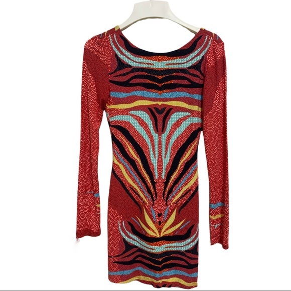 MARA HOFFMAN Scoop Back Mini Dress In Phoenix Red - Picture 4 of 9